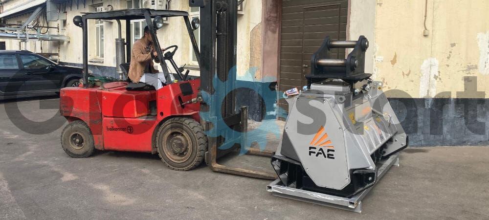Отгрузка навесного мульчера на экскаватор UMM/EX150VT